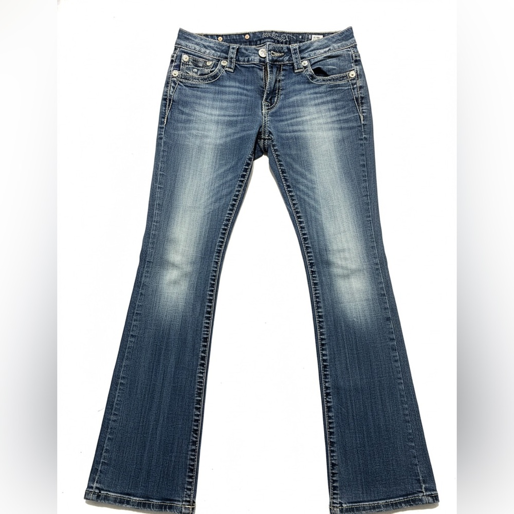 Miss Me Distressed Blue Flare Jeans